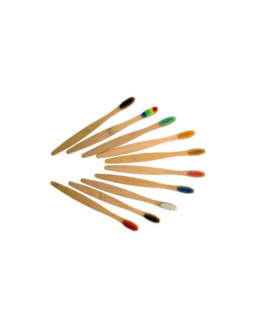 Eco-Friendly Bamboo Toothbrush Pack of 10 | Biodegradable BPA-Free | Sustainable Oral Care - Buy Online on GoSupps.com