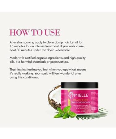 Mielle Babassu & Mint Apr s-shampoing profond aux prot ines traitement hydratant et revitalisant r paration hydratante pour cheveux secs ab m s et cr pus 227 ml (lot de 1) - Buy Online on GoSupps.com