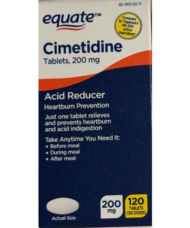 Cimetidine Tablets 200 mg Acid Reducer & Heartburn Medicine 120 Count H2 Blocker for Acid Control Indigestion Relief & Prevention of Heartburn and Sour Stomach