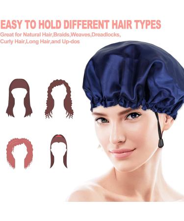 2PCS Satin Sleep Cap Adjustable Double-Sided Bonnet Cap for Sleep (2 BLUE) M-XL - Buy Online on GoSupps.com