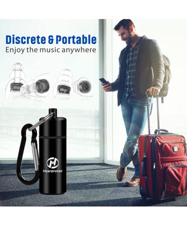 Buy Hearprotek Concert Ear Plugs - 2 Pairs Reusable High Fidelity Noise Reduction Ear Protection for Concerts Raves & Festivals - Tinnitus Relief - Black - Buy Online on GoSupps.com