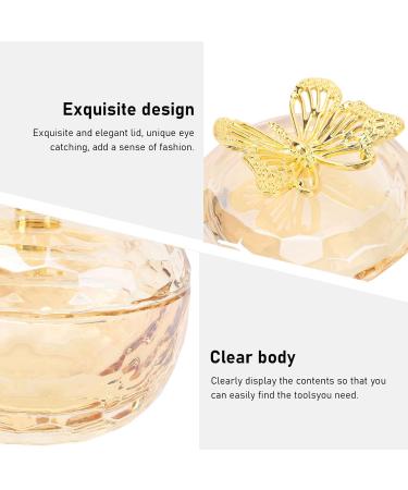 Nail Art Cup - Dappen Dish Cup Transparent Glass Nail Art Dappen Dish with Alloy Lid for Liquid Jewelry Display - Buy Online on GoSupps.com