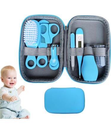 Blue Baby Grooming Kit | Baby Health Care Essentials Set with Comb, Brush, Nail Clipper, and Safety Cutter | Newborn Healthcare Accessories - Buy Online on GoSupps.com