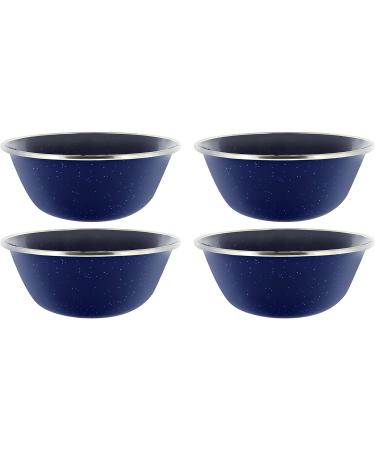 4 Pack Enamel Camping Bowls - Blue Finish for Camping, Hiking & Picnics - Buy Online on GoSupps.com