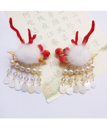 AJOIDR Loong Horn Hair Clip Girl Cute Loong Hair Barrettes Clip Headwear Pompoms Dragon Horn for Women Girl - Buy Online on GoSupps.com