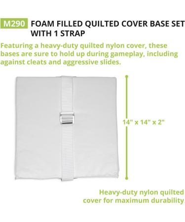Champion Sports Foam Filled Nylon Cover Baseball Base Set - Quilted Cover with 1 Strap - 14 x 14 x 2 - Buy Online on GoSupps.com