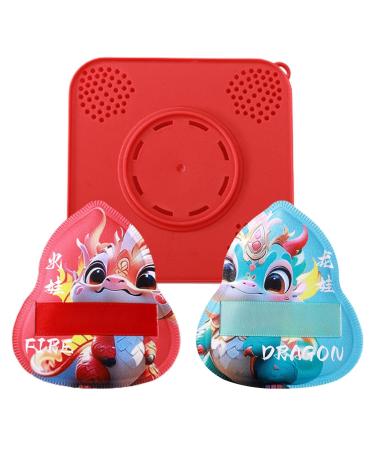 Loose Powder Puff - Dragon Pattern Cosmetic Foundation Blender Sponge - Pressed Powder Applicator Pad Makeup Sponges with Storage Box Beauty Makeup Tools