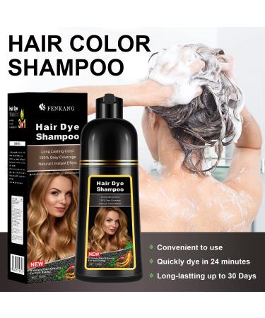 Instant Wine Red Hair Dye Shampoo - 3 in 1 Gray Coverage Herbal Ingredients Long Lasting - 16.9 Fl Oz for Men & Women - Buy Online on GoSupps.com