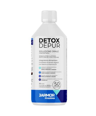 Detox Depur Sirup 500 ml -liver and intestine -digestion -distulum artichoke fennel papaya echinacea selenium and vitamin D3 -J.ArMOR pharma -gluten -free vegan syrup 500ml