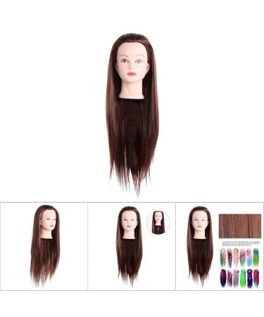 Hair Styling Head for Hairdressers - Thick Natural-Looking Training Head (Dark Brown) for Professional Use - Buy Online on GoSupps.com