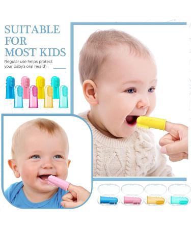 Zopeal 16 Pieces Baby Finger Toothbrush Set for Infant & Toddler | Silicone Soft Bristles for Teething & Oral Care | Training & Massaging - Buy Online on GoSupps.com