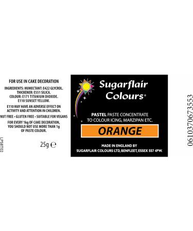 Sugarflair ORANGE Pastel Paste Gel Edible Concentrated Food Icing Colouring 25G - Buy Online on GoSupps.com