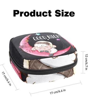 Cute Sheep Animal Design Sanitary Napkin Storage Bag | Portable Menstrual Pad Holder for Women | Teen Girls Tampon Organizer - Multicoloured - Buy Online on GoSupps.com