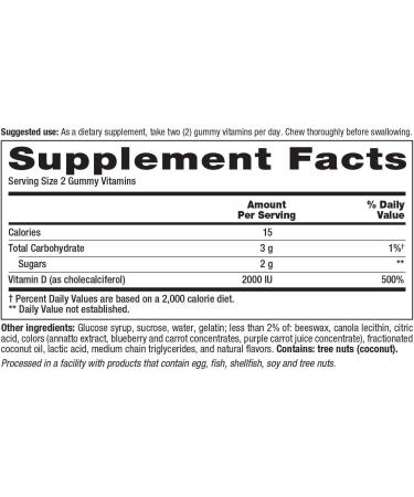 Vitafusion Vitamin D 2000 IU Adult Gummies 275 Count - Unflavored - Pack of 1 - Buy Online on GoSupps.com