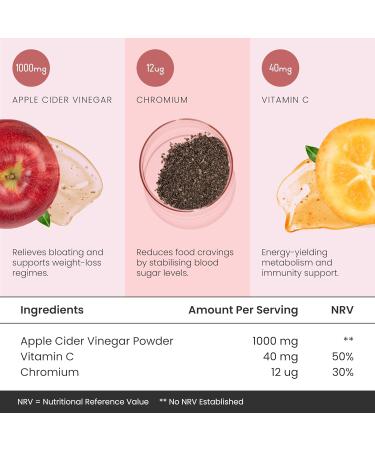 VitaBright Apple Cider Vinegar Gummies 1000mg - 60 Raw & Unfiltered ACV Gummies with Vitamin C, Chromium & Pomegranate - Vegan - Made in UK - Buy Online on GoSupps.com