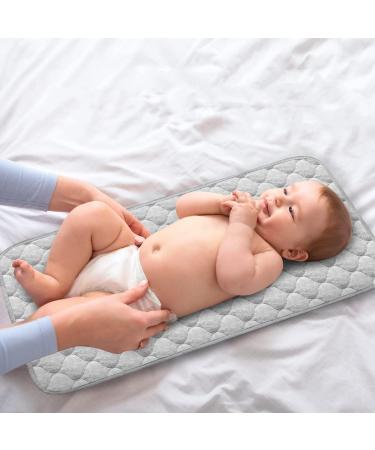 Nicoone Waterproof Changing Mat Liners Quilted 3PCS Bamboo Terry Surface Diaper Changing Pad Liner Washable Reusable Diaper Changing Liners for Home Outdoor Travel Grey - Rectangle - Buy Online on GoSupps.com