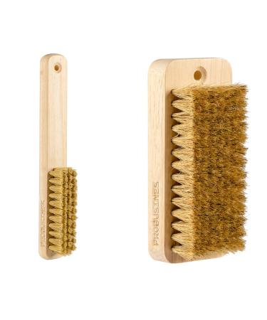 PROBUSINES-Clean Laundry Brush Laundry Stain Remover Brush Set Wooden Laundry Stain Remover with Boar Bristle for Stain Remover