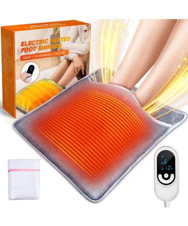 Electric Heated Foot Warmers for Bed and Under Desk with 8 Levels Temp  6 Timers and Laundry Bag  16.5 Fast Heating Pad for Women and Men for Feet Back Abdomen Hands Shoulders Pain Relief