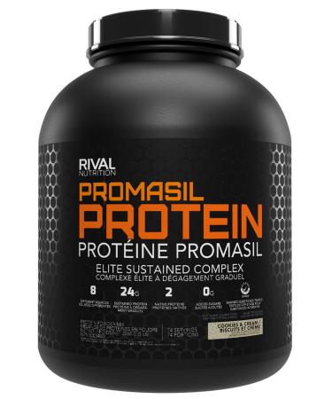 Rival Promasil Protein | Multi-Sourced Protein with Native Whey Isolate & Native Casein | 24g Full Spectrum Protein 5g BCAAs Low Sugar | Fast Intermediate & Slow Digesting Protein (5LB Cookies & Cream) Cookies & Cream 5LB