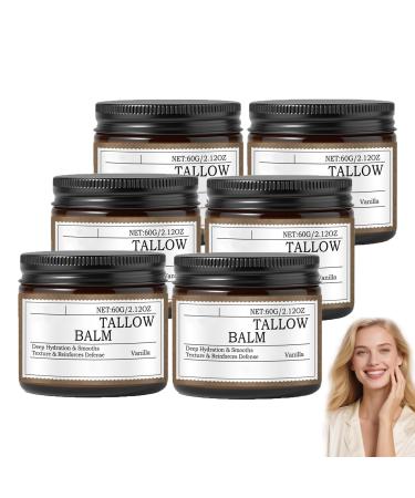 ZLHHRZJX Beef Tallow Cream for Facial Res Para La Cara Sebo Cream Raw Honey and Castor Oil Face Cream Deep Moisturizing Sebum Balm for Face - 6 Pack