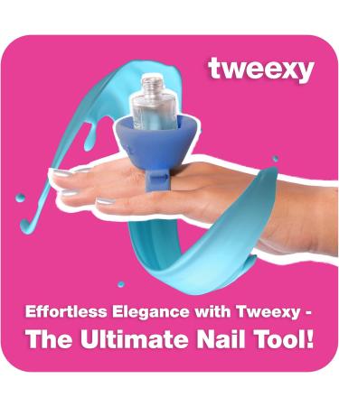 Tweexy Wearable Nail Polish Holder - Beach Glass Blue | Hands-Free Nail Polish Accessory - Buy Online on GoSupps.com