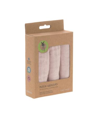 L SSIG Muslin Washcloth Set of 3 - Powder Pink Cotton Baby Wash Cloths | Soft & Eco-Friendly - Buy Online on GoSupps.com
