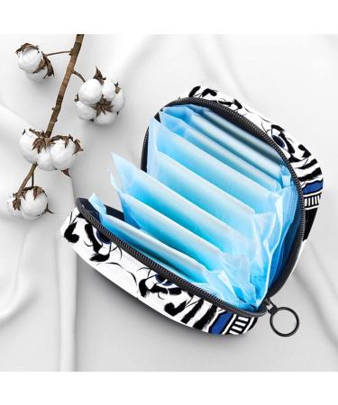 Menstruation Pad Bag with Zipper - Stylish Women's Napkin & Tampon Organizer (Black Royal Tiger) - Buy Online on GoSupps.com
