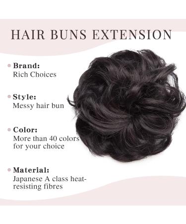 Messy Hair Scrunchies Hair Bun Extensions | Curly Wavy Updo Ponytail - Natural Black 30g | Chignons Hair Accessories - Buy Online on GoSupps.com