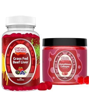 Well&Whole Grass Fed Beef Liver Gummies and Glutathione Collagen Gummies