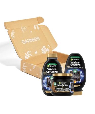 Garnier Skin Care Set for Oily Scalp & Dry Hair | Carbon Shampoo Rinse & Treatment | International Shipping Available - Buy Online on GoSupps.com
