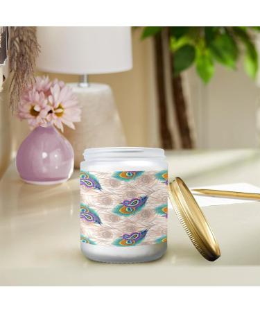 Orange Lemon Aromatherapy Candles - 7 oz Scented Jar Candle Gift Set for Women | Long Lasting Home Fragrance with Peacock Feather Design - Buy Online on GoSupps.com