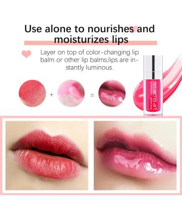 Hydrating Lip Glow Oil - Long Lasting Lip Plumper Gloss - Cherry Flavored Moisturizing Lip Oil - Buy Online on GoSupps.com