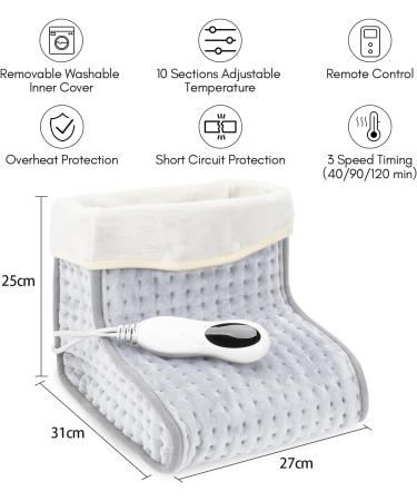 Sunwelt Foot Warmers - Washable 10 Temperature Levels 45/90/120 Min Timer Electrical Heating for Up to Size 46 - Ideal for Home & Office - Buy Online on GoSupps.com
