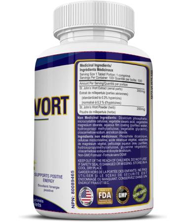 St. John's Wort Extract 500mg Capsules for Mood Support & Stress Relief - 100 Count - Buy Online on GoSupps.com