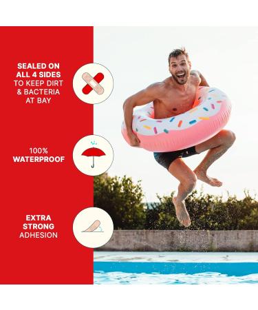 Elastoplast Aqua Protect Waterproof Adhesive Bandages | 40 Strips Transparent | 100% Waterproof | Extra Strong Adhesion | Ideal for washing showering bathing and swimming | Non-stick Wound Pad - Buy Online on GoSupps.com