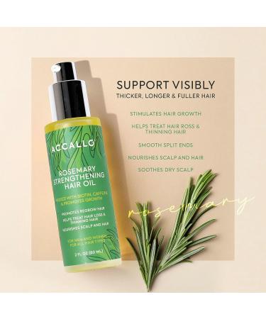 Accallo Hair Growth Oil - Caffeine Infused Scalp Treatment with Rosemary - Hair Growth for Women - 2 FL OZ - Buy Online on GoSupps.com