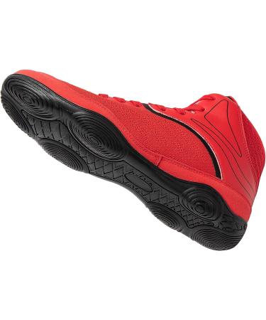Ifrich Professional Men's Wrestling Shoes | Lightweight & Breathable Sport Sneakers 9 Red Black - Buy Online on GoSupps.com