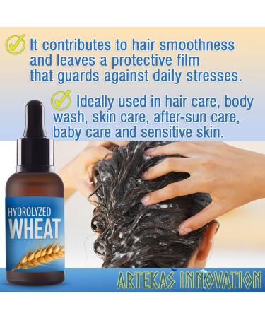Buy Hydrolyzed Wheat Protein Liquid - 2oz for Hair Skin & Body Care - Ideal for DIY Shampoos & Conditioners - 2 Vials with Pipette & Screw Cap - International Shipping Available - Buy Online on GoSupps.com