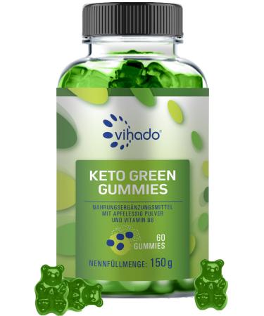 Vihado Keto Green Gummies gummy bears for metabolism with vitamin B6 fruit gums for keto diet keto gummies 60 pieces