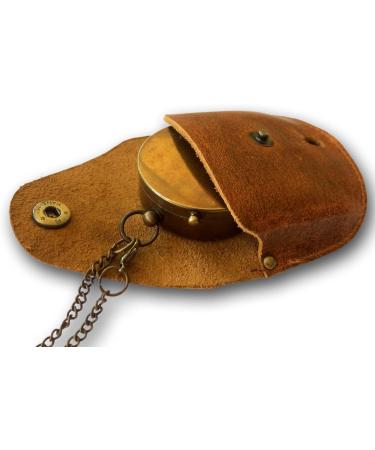 Personalized Brass Compass - Engraved Vintage Optics | Unique Gift with Leather Bag & Wooden Box - Buy Online on GoSupps.com