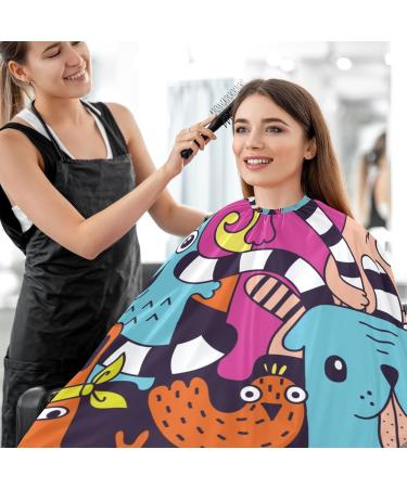 Bolaz Waterproof Barber Cape - Cute Funny Animals Hair Cutting Bib for Men & Women | Stylish Dog Cat Bear & Cheetah Designs - Buy Online on GoSupps.com