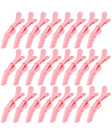 Ondder 24 Pack Alligator Hair Clips for Styling Sectioning Pink Salon Pro Hair Clips for Barber Clips for Hair Coloring Cutting Sectioning Big Gator Cutting Hair Clips Salon Alligator Clips for Hair Hair Styling Clip...