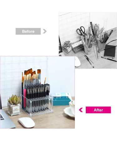 96 Hole Pencil Brush Holder Acrylic Pen Holder Desk Stand Organizer for Pencils Paint Brushes Markers Display and Home Storage (1 Pieces) - Buy Online on GoSupps.com