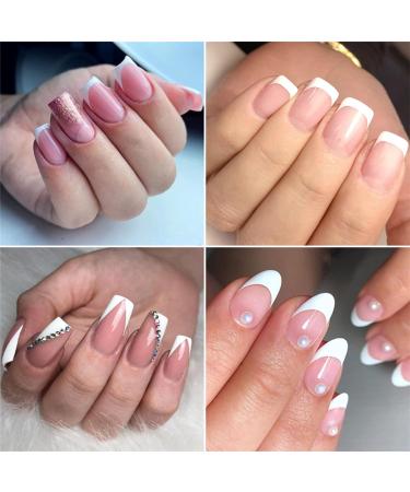 4 Pieces Stainless Steel Rim Trimmer Set - French Smile Line Manicure Tools Nail Stencils & Edge Cutters for Acrylic & Gel Nail Art - DIY Nail Design (Silver) - Buy Online on GoSupps.com