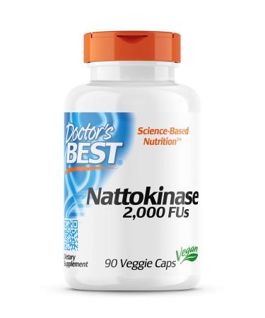 Doctor's Best Nattokinase 2 000 FU 90 Vegan Capsules Laboratory Tested Gluten-Free Vegetarian 90 Count (Pack of 1)