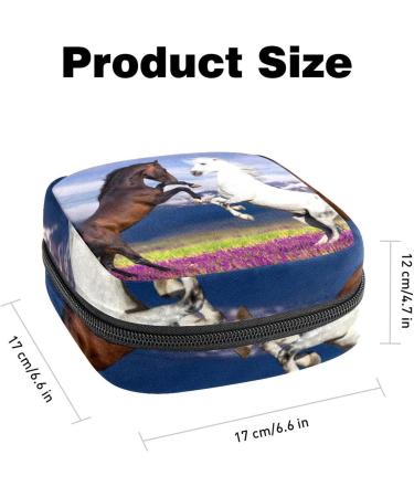 Anna Cowper Horse Pattern Sanitary Napkin Storage Bag - Multi-colored | Portable Period Bag for Women & Teens - Buy Online on GoSupps.com