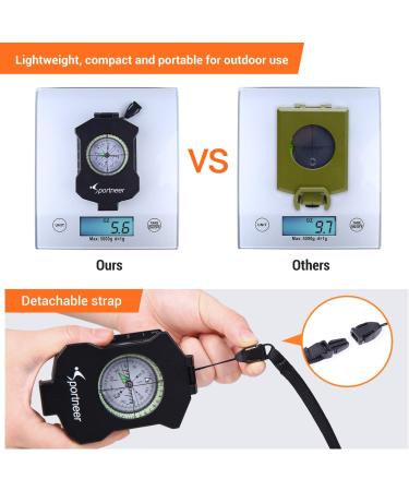 Compass  Sportneer Compass Survival Compass Hiking Military Compass with Inclinometer Waterproof Lensatic Compass Magnetic Compass Boy Scout Compass for Hiking Camping Hunting with Carry Bag - Buy Online on GoSupps.com