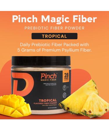 Pinch Magic Sugar Free Fiber Powder Light Tropical Flavor Psyllium Husk with Bromelain & Vitamins C & D Vegan Gluten-Free Clean Label USA-Made GMP-Certified 28-Day Supply Tropical 6.8 Ounce (Pack of 1) - Buy Online on GoSupps.com