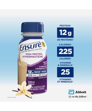 Ensure High Protein 12 g Meal Replacement Shakes Protein Shakes With Protein To Help Build Muscle Vanilla 6 x 235-mL Bottles - Buy Online on GoSupps.com