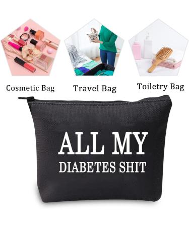 Diabetic Travel Bag with Humorous Design - Perfect Gift for Emergency Patients - All My Diabetes Black Bag - Buy Online on GoSupps.com